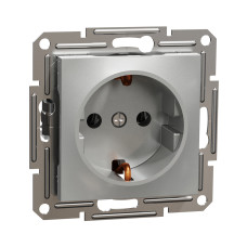 Розетка SE EPH2900161 Asfora с заземлением 16А механизм винтовой алюминий Розетка SE EPH2900161 Asfora с заземлением 16А механизм винтовой алюминий