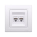 Розетка двойная компьютерная SE EPH4800121 Asfora RJ45 кат. 6 в сборе белый