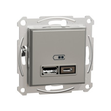 Розетка USB SE EPH2700369 Asfora A+С 2,4А механизм бронза Розетка USB SE EPH2700369 Asfora A+С 2,4А механизм бронза