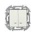 Выключатель двухклавишный с подсветкой Legrand 673631 Inspiria с/у слоновая кость