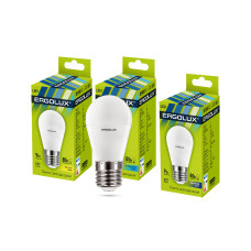 Эл. лампа светодиодная Ergolux G45/6500K/E27/9Вт, Дневной Эл. лампа светодиодная Ergolux G45/6500K/E27/9Вт, Дневной